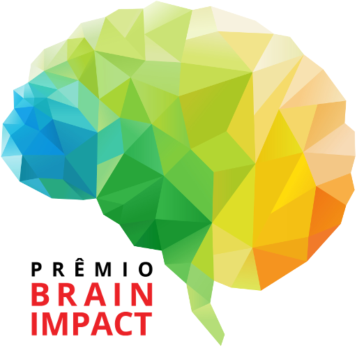 Na imagem, uma ilustração de um cérebro. Há o texto: prêmio brain impact