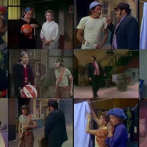 Montagem com doze cenas do episódio novo de Chaves sem Chaves