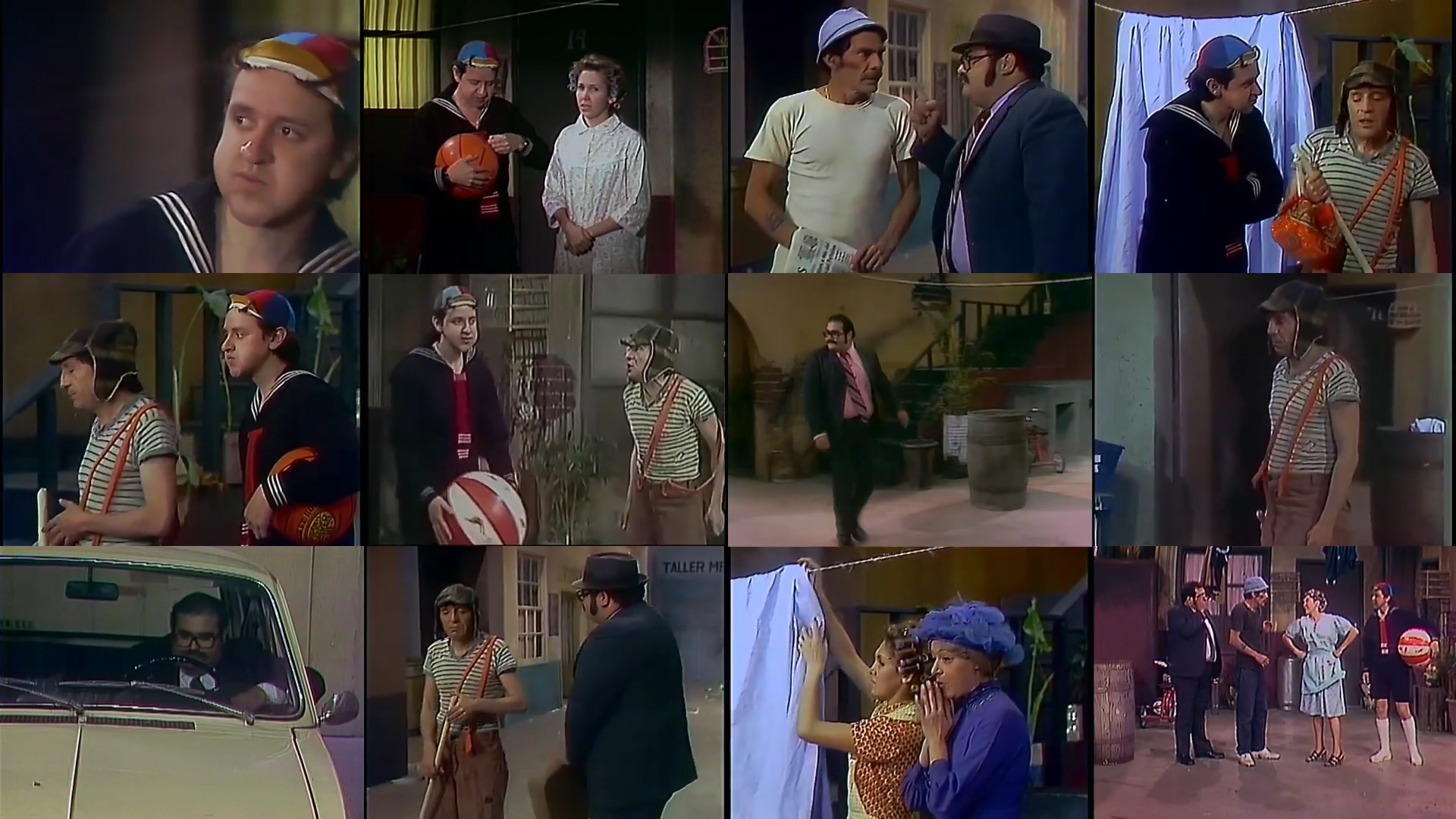 Montagem com doze cenas do episódio novo de Chaves sem Chaves