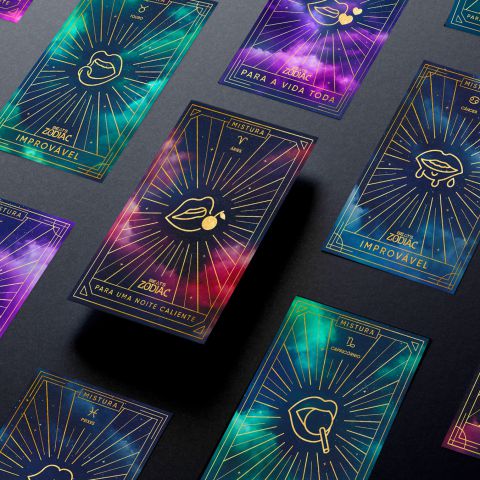 Na imagem aparecem todas as cartas do jogo Zodiac Match